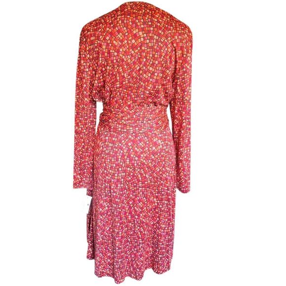 Vintage Deadstock DVF Silk Mosaic Print Wrap Dress – NWT w/ Saks Fifth Avenue Ta - Picture 3 of 11
